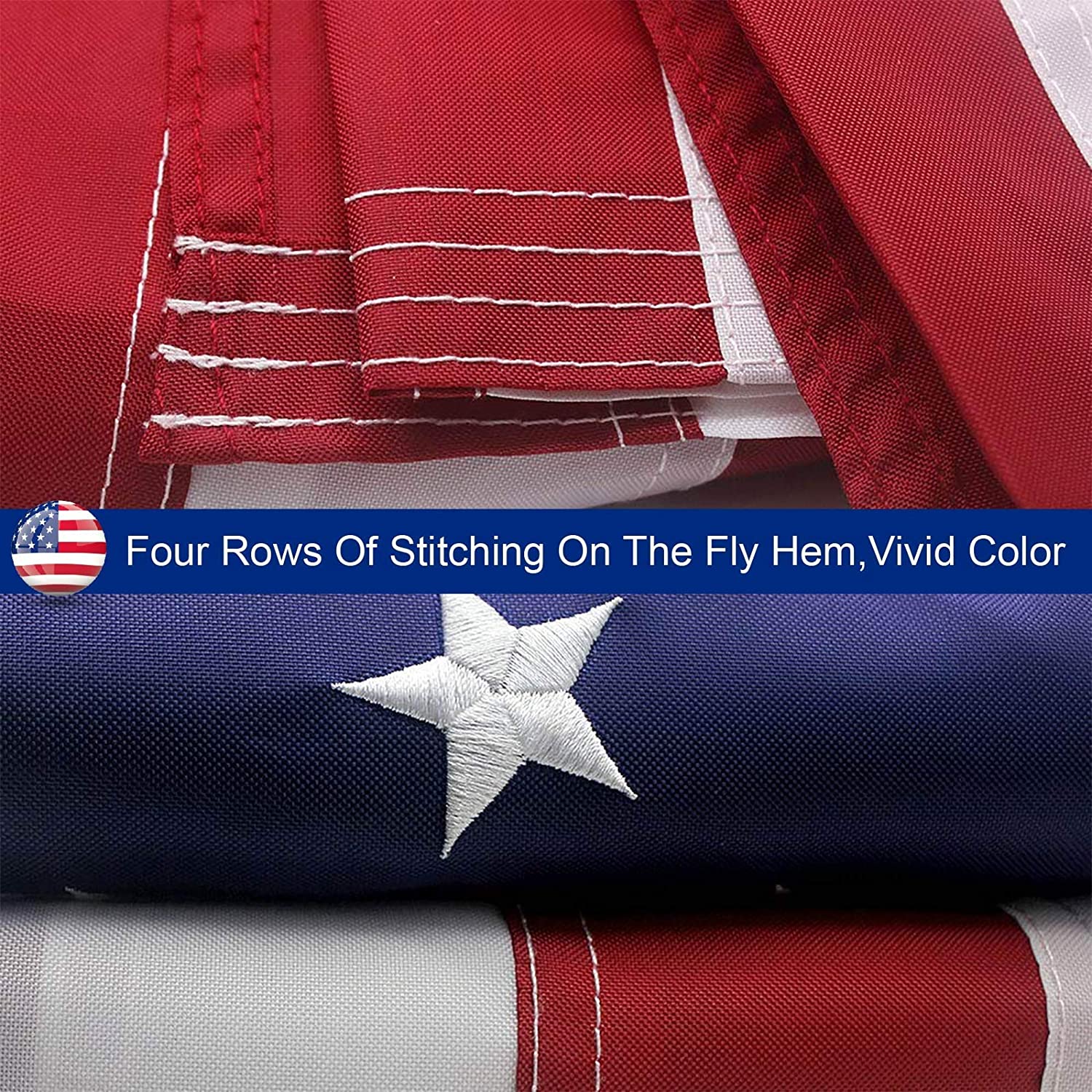 American Flag Outdoor Heavy Duty Embroidered Stars USA Flag - Image 4